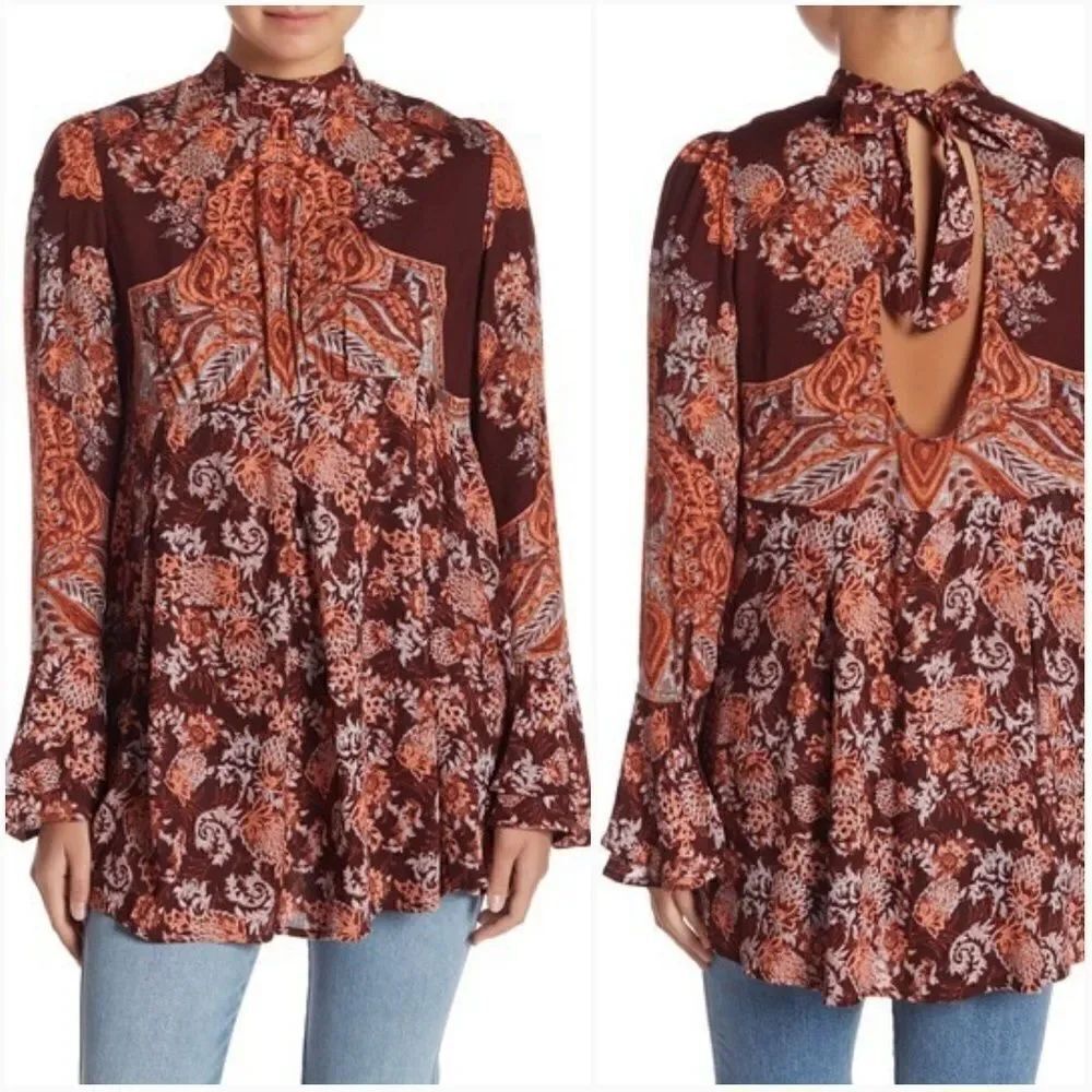 Free People Lady Luck Print Tunic Size Small
